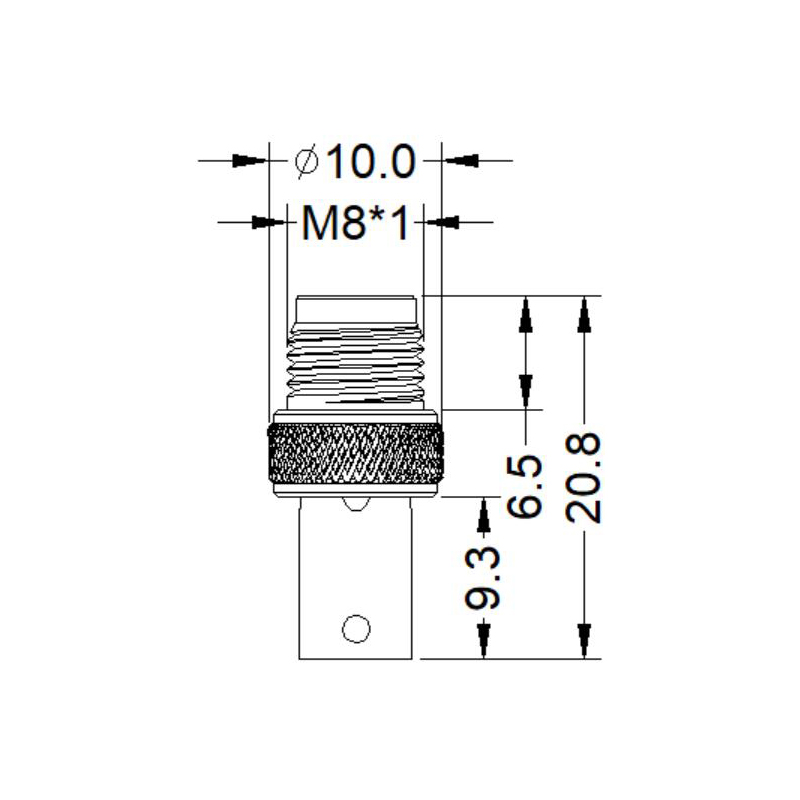 M8 8pins A code male moldable connector with shielded